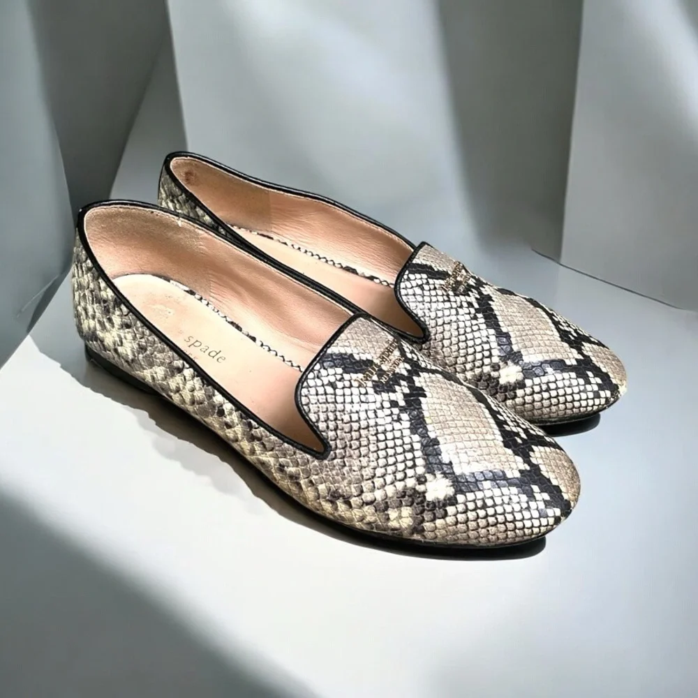 Kate Spade New York Grey Animal Print Torte Loafer Size 6B